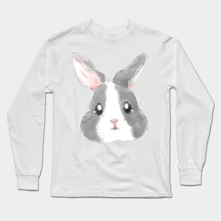 Bunny Head Grey Long Sleeve T-Shirt